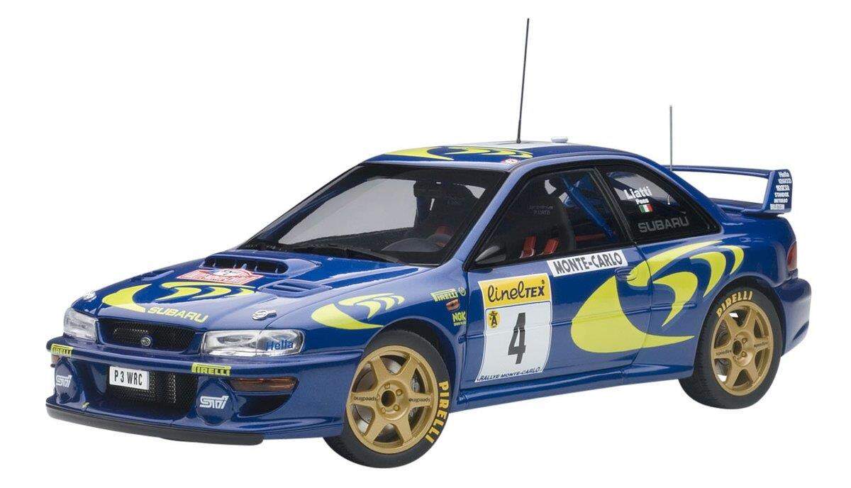 AUTOart Miniatur Collection Subaru Impreza S3 blau Metal gelb