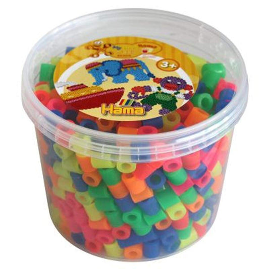 Hama Bügelperlen 8572 Maxi Perlendose, neon, 600 Perlen