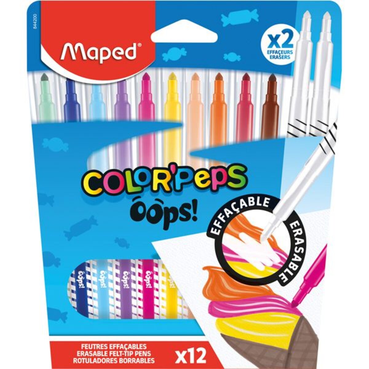 Maped Radierbare Filzstifte COLOUR'PEPS OOPS 12er