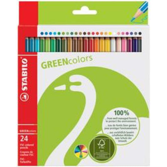 Umweltfreundlicher Buntstift - STABILO GREENcolors - 24er Pack - mit 24 verschiedenen Farben