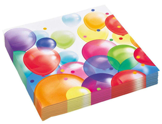 amscan Servietten Balloons 33x33cm, 20 Stück