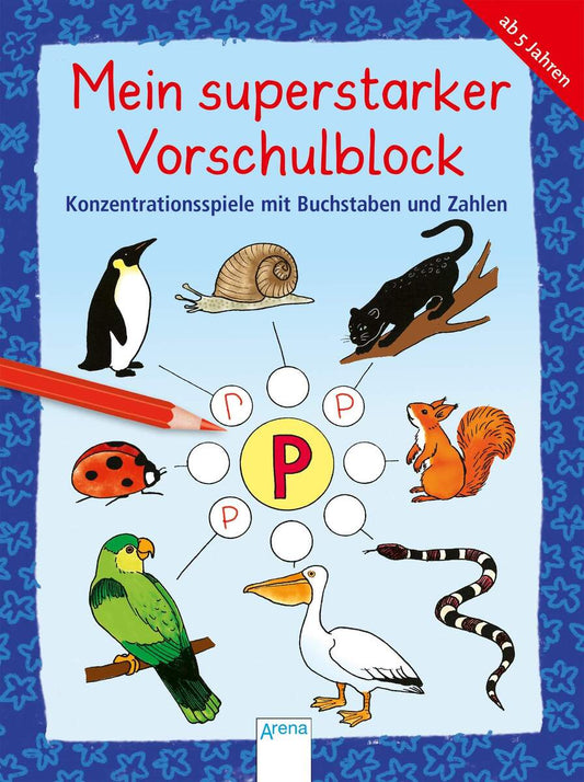 Arena Konzentrationsspiele mit Buchstaben und Zahlen: Mein superstarker VORSCHULBLOCK