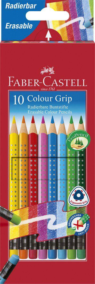 Faber-Castell Buntstift Colour GRIP radierbar 10er Kartonetui