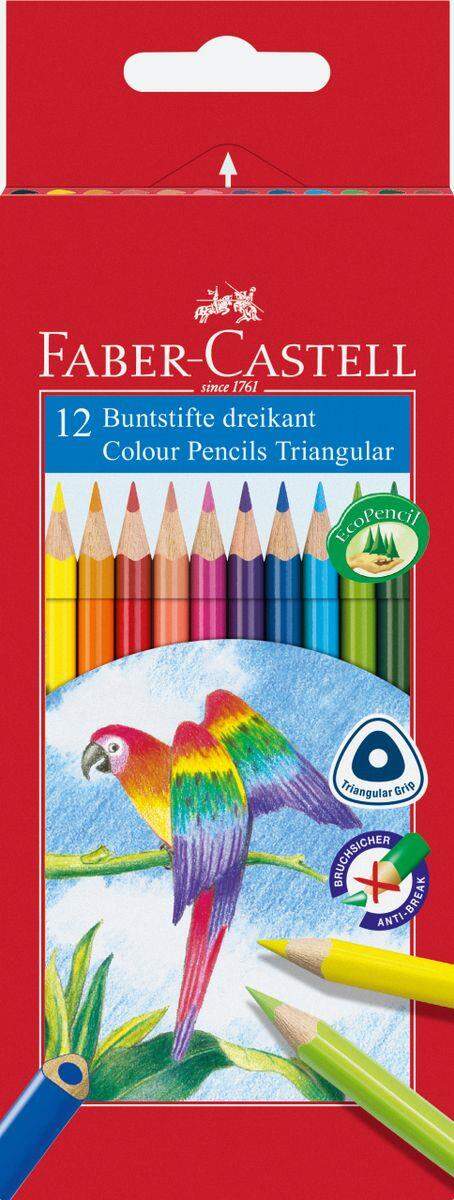 Faber-Castell Farbstift Dreikant im 12-er Kartonetui