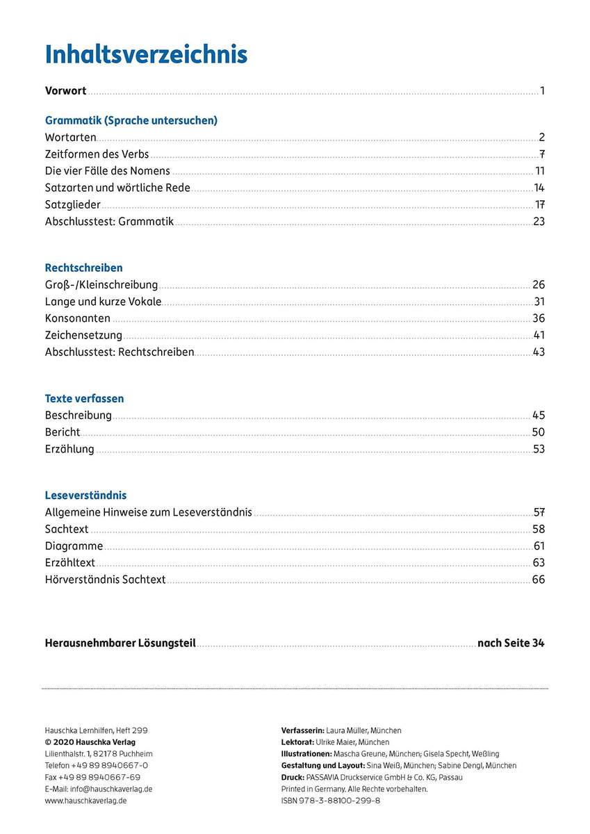 Hauschka Verlag Fit zum Übertritt - Deutsch 4. Klasse, A4- Heft