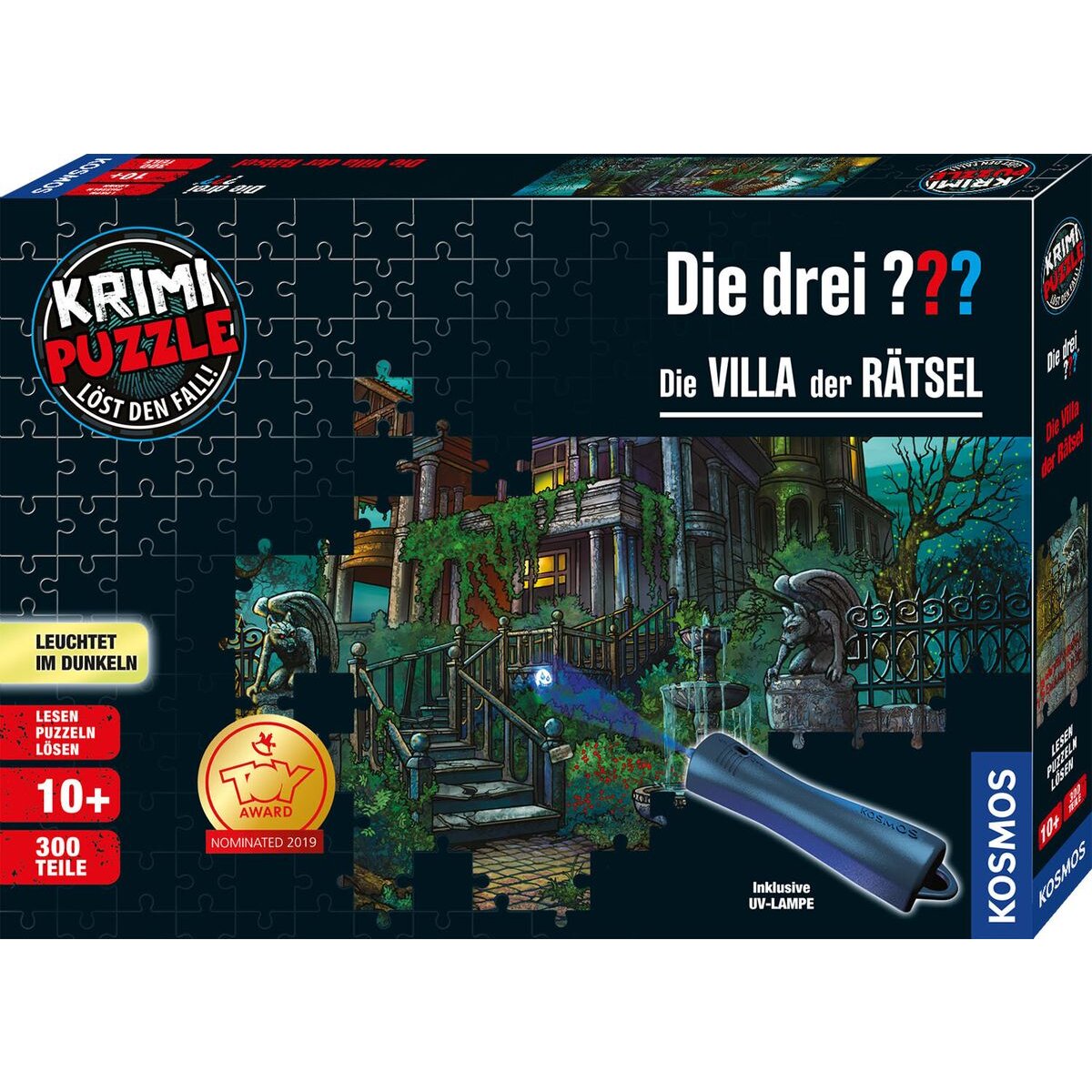 KOSMOS Die drei ??? Krimi Puzzle: Die Villa der Rätsel, 300 Teile