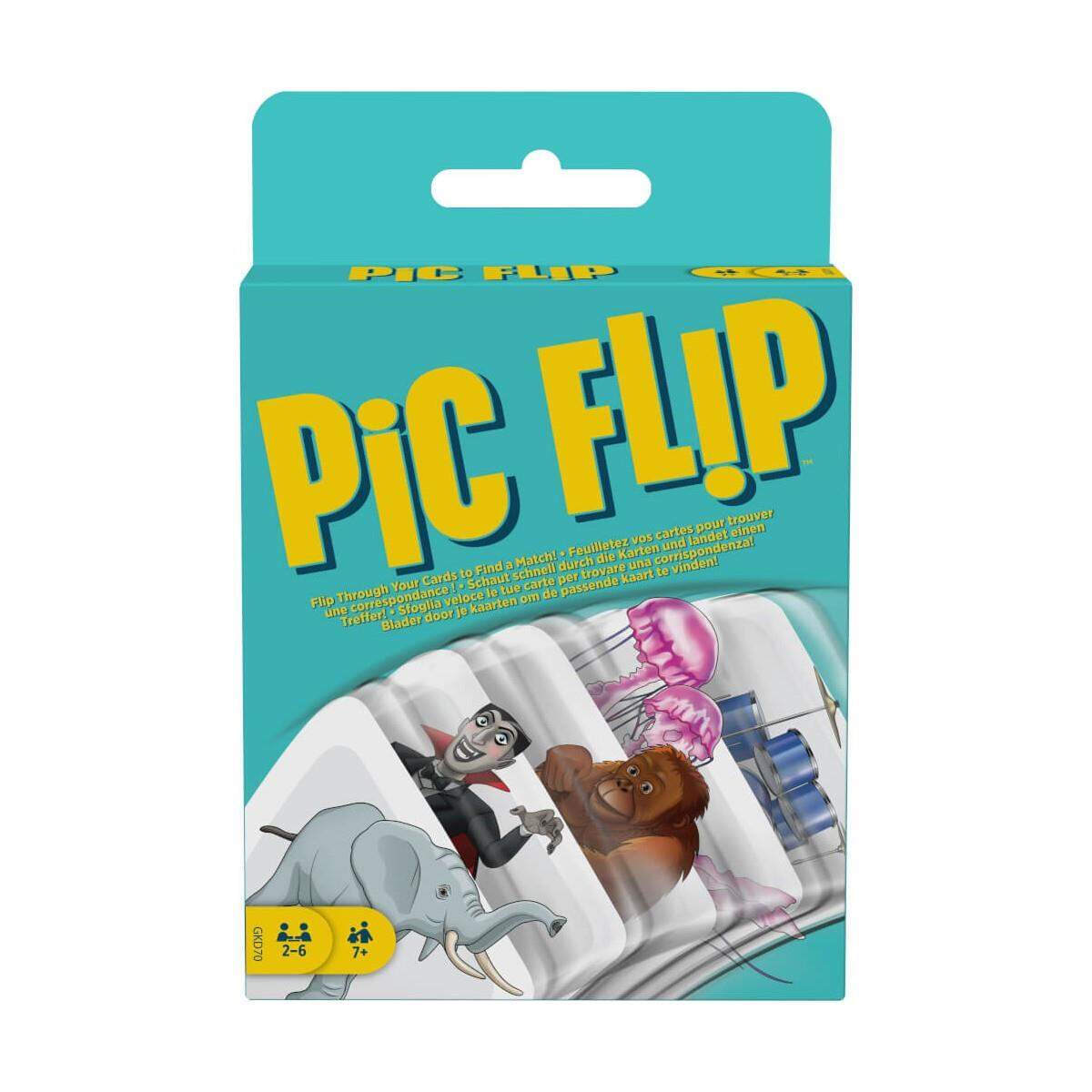 Mattel Games Pic Flip, Kartenspiel, Gesellschaftsspiel, Familienspiel