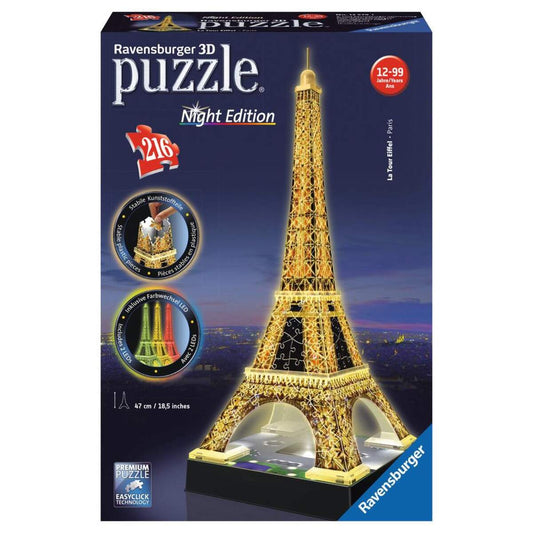 Ravensburger 3D Puzzle Eiffelturm bei Nacht, 216 Teile