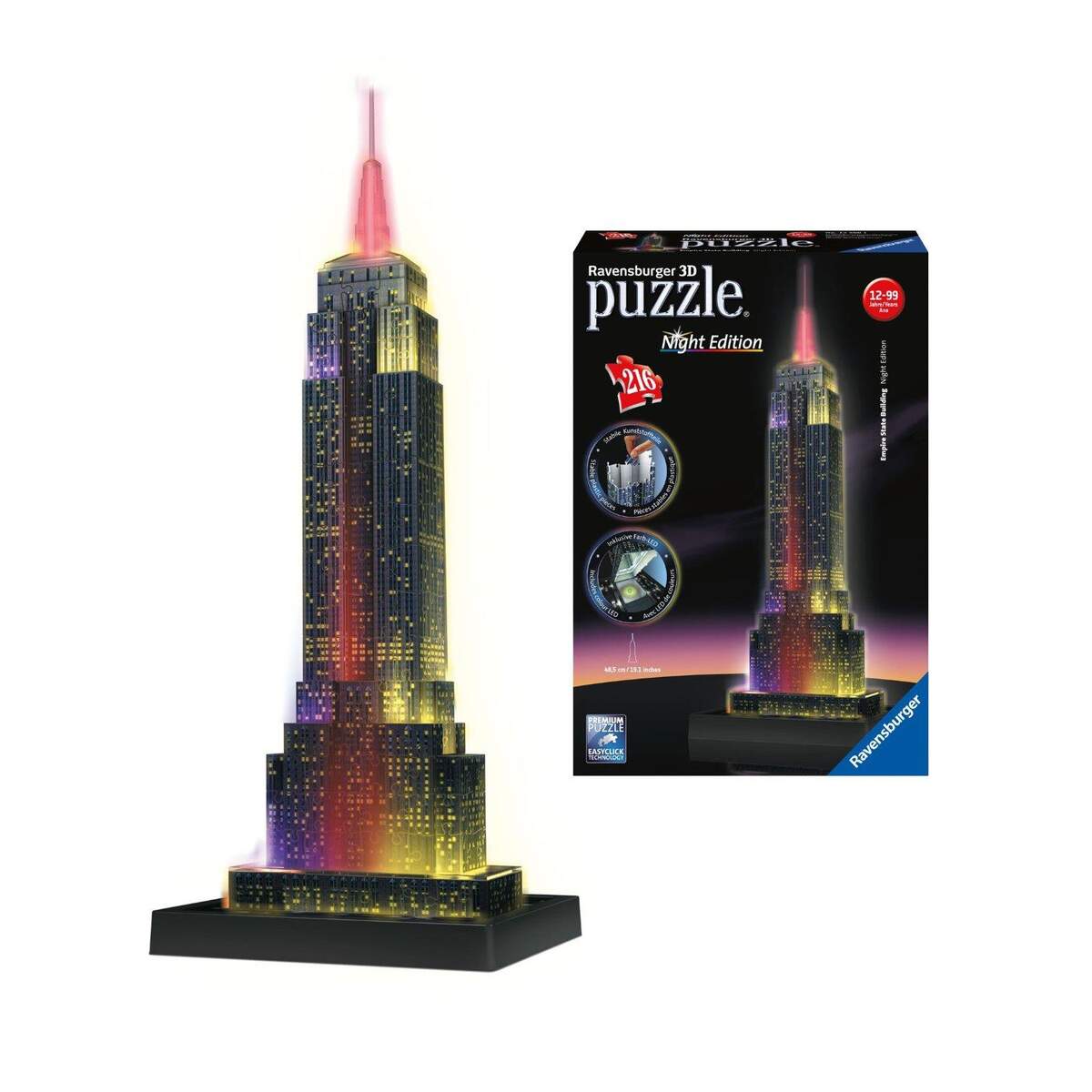 Ravensburger 3D Puzzle Empire State Building bei Nacht, 216 Teile