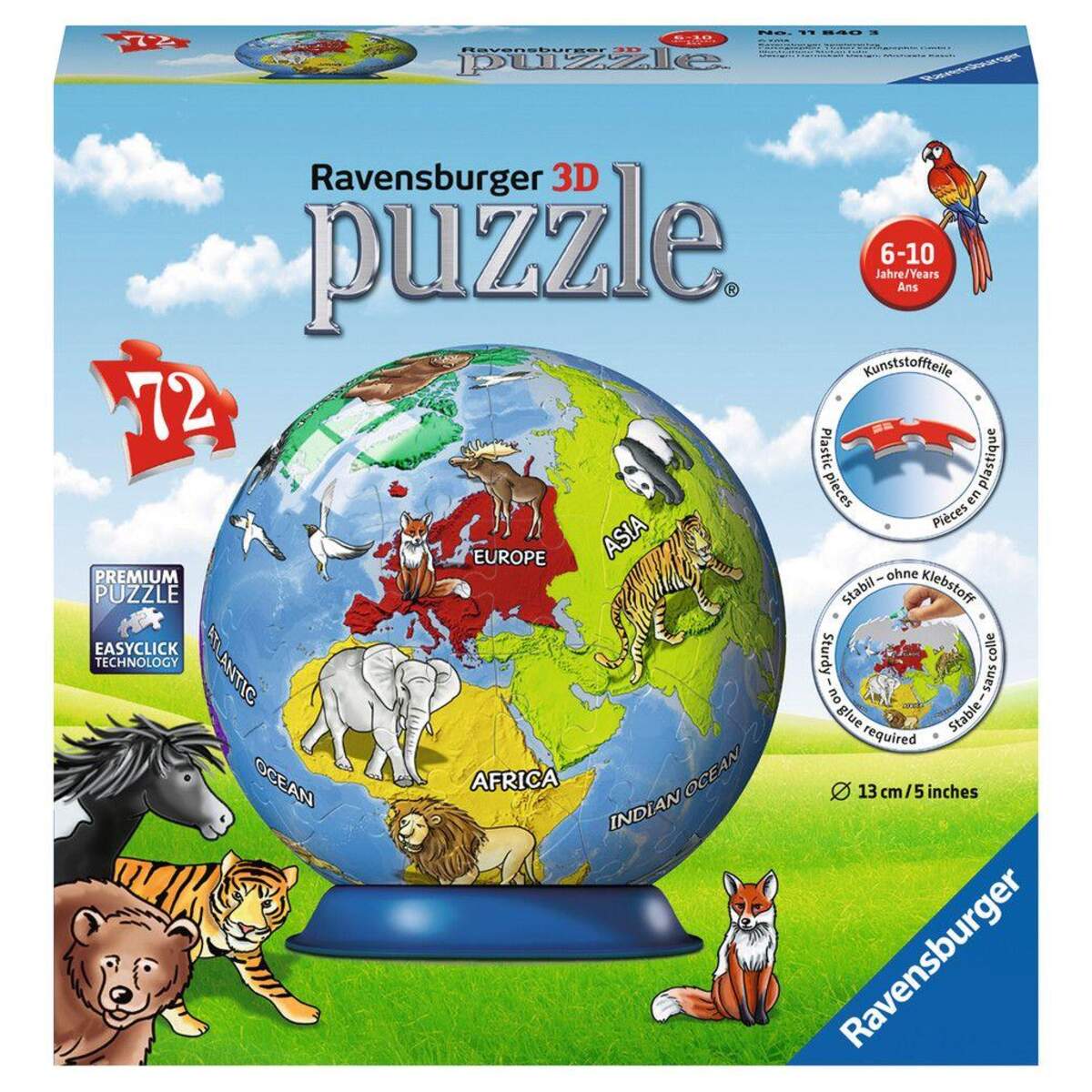 Ravensburger 3D Puzzleball Kindererde, 72 Teile