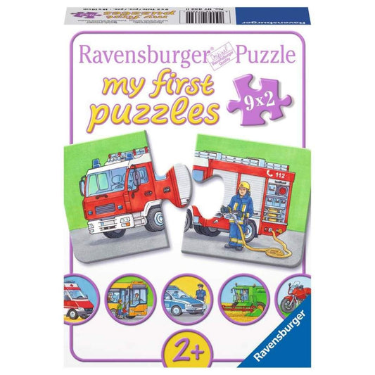 Ravensburger Kinderpuzzle Einsatzfahrzeuge, 9x2 Teile