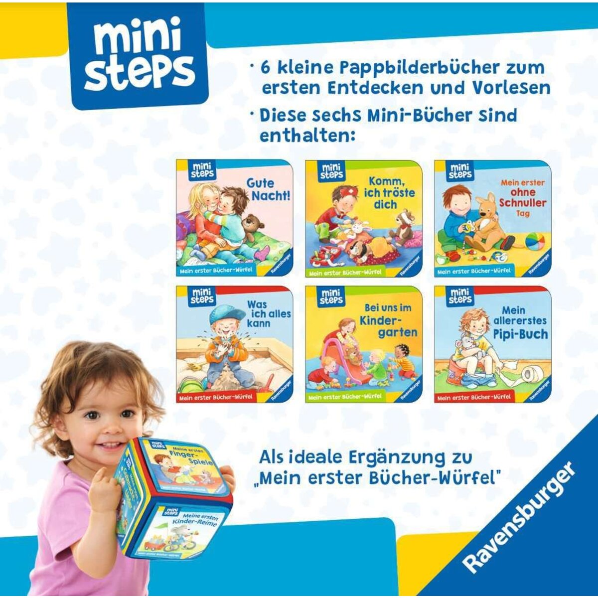 Ravensburger ministeps: Mein erster Bücher-Würfel: Töpfchen, Schnuller, Gute Nacht (Bücher-Set)