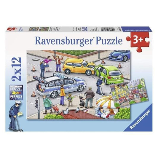 Ravensburger Mit Blaulicht unterwegs, 2 x 12 Teile Puzzle