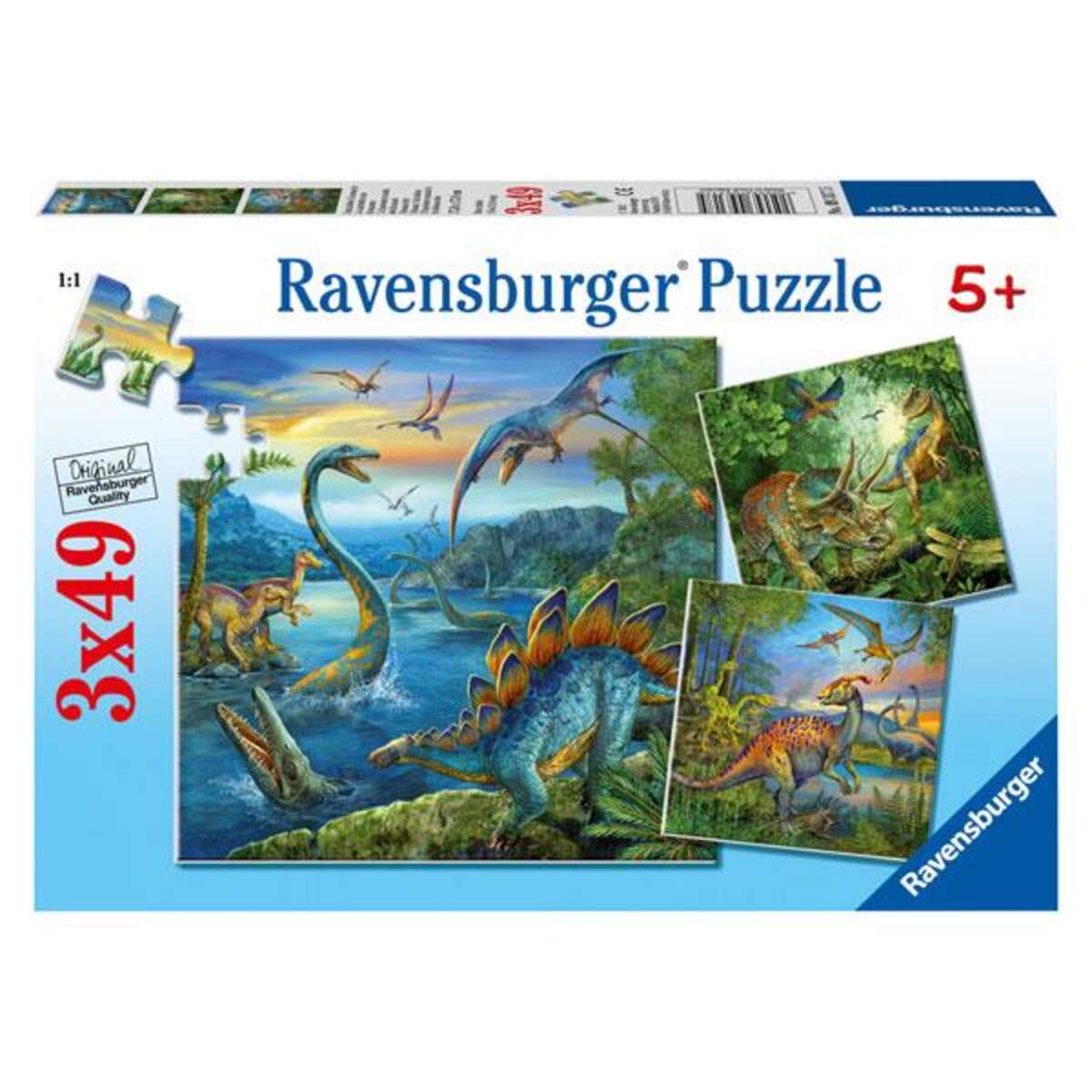 Ravensburger Puzzle Faszination Dinosaurier, 3x49 Teile