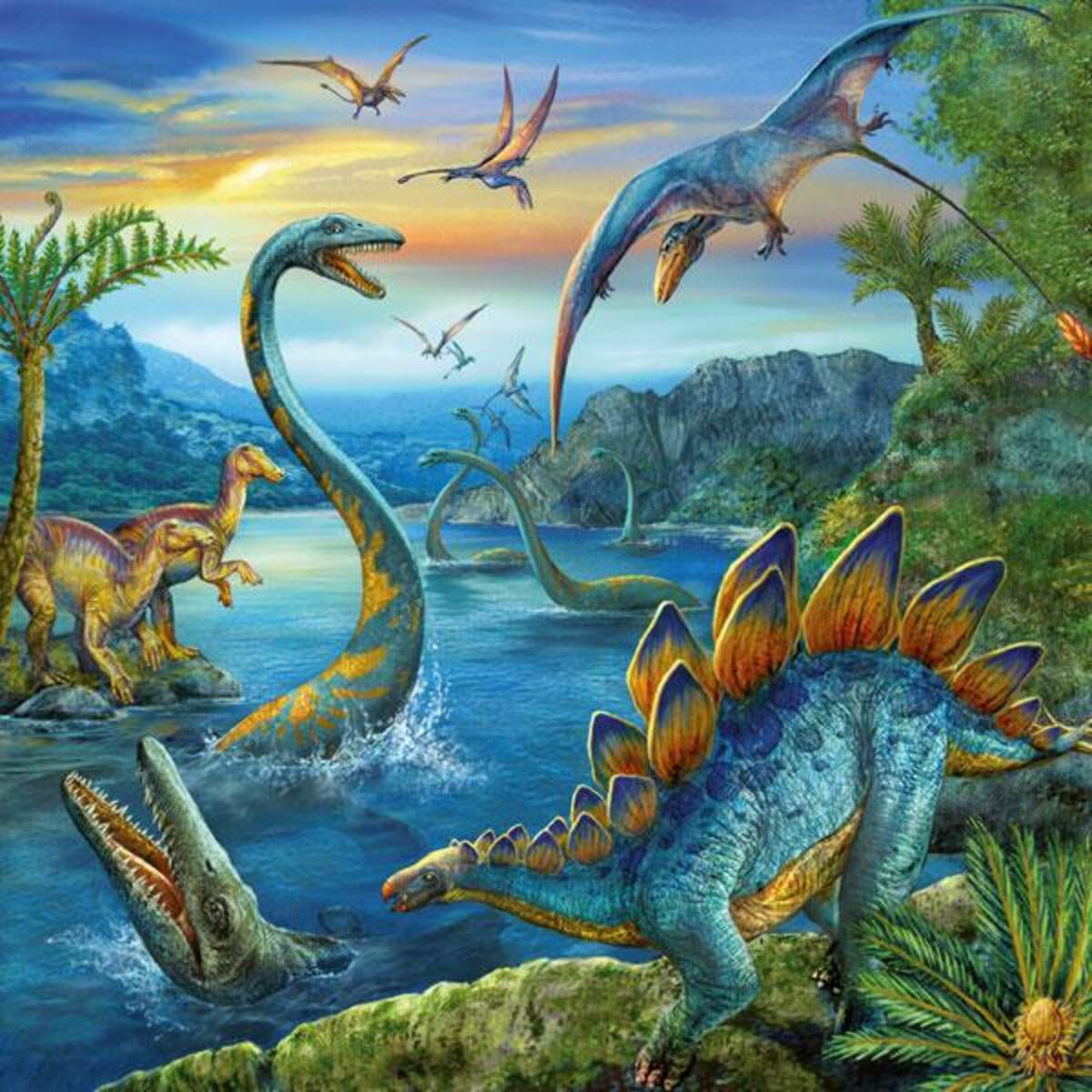 Ravensburger Puzzle Faszination Dinosaurier, 3x49 Teile