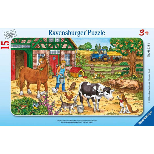 Ravensburger Puzzle Glückliches Bauernhofleben, 15 Teile