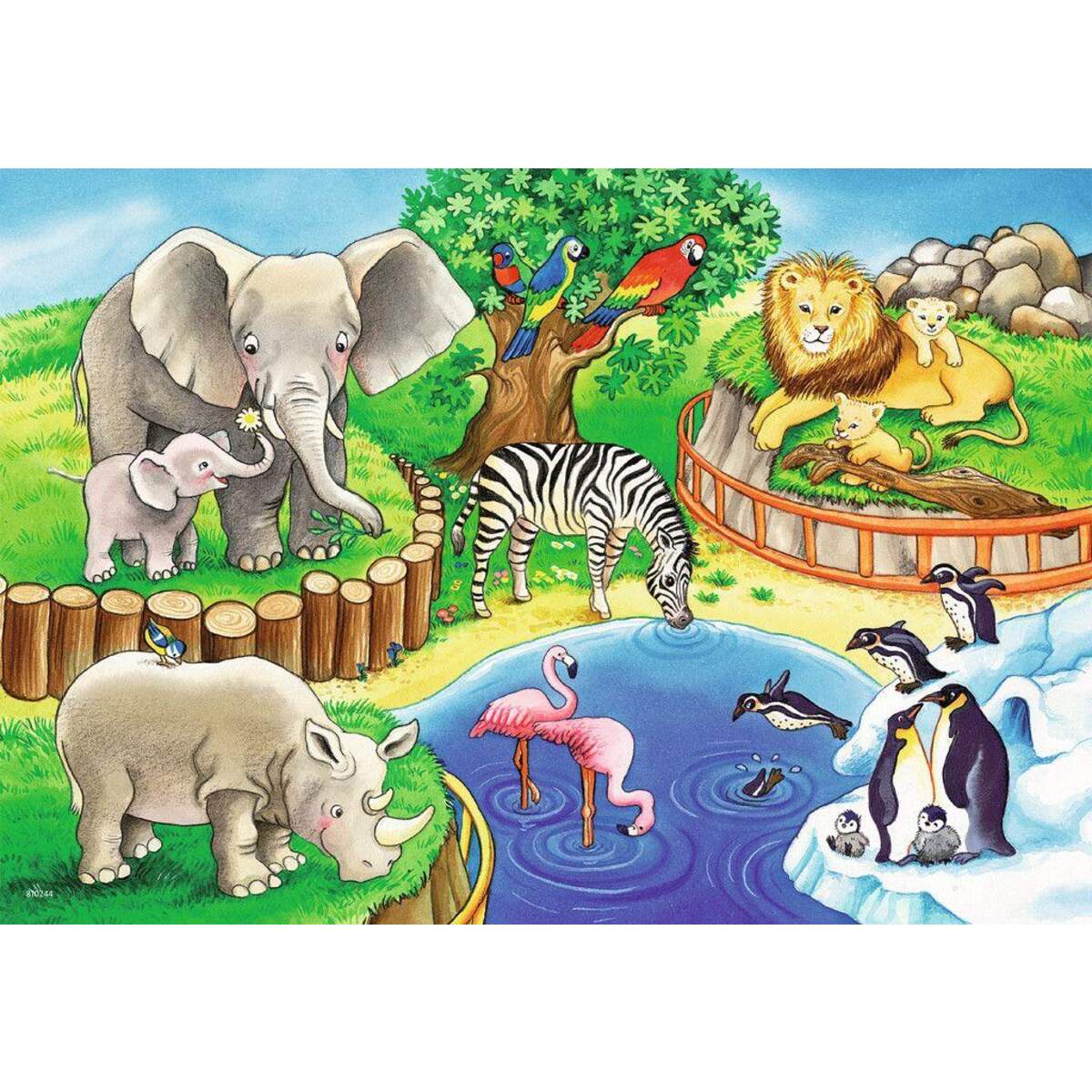 Ravensburger Puzzle Tiere im Zoo 2x12 Teile