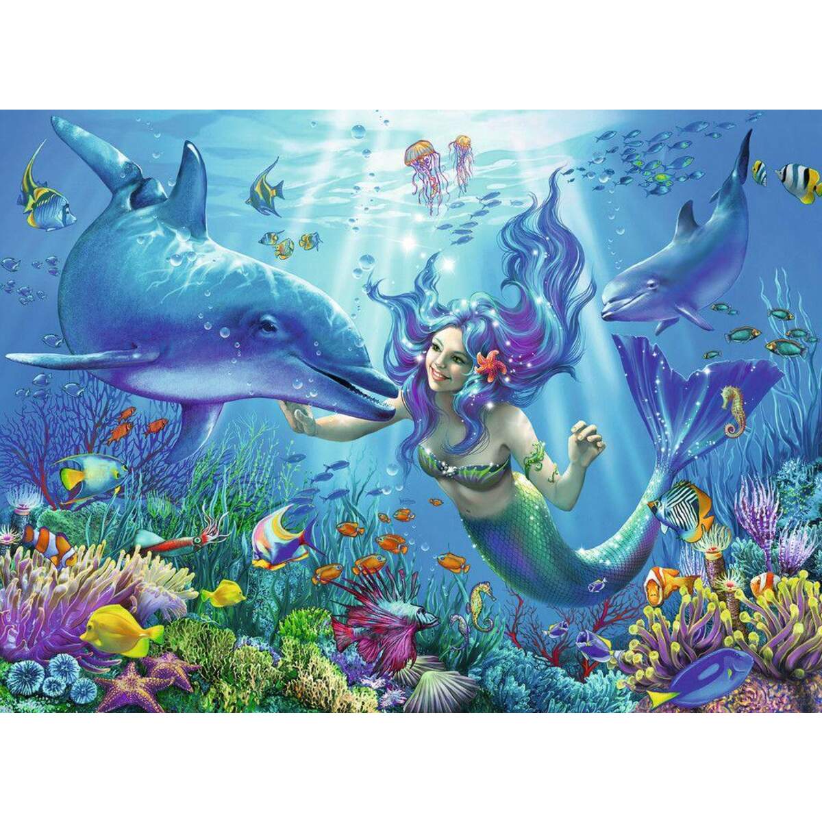 Ravensburger XXl Puzzle Leuchtendes Unterwasserparadies, 200 Teile, leuchtet