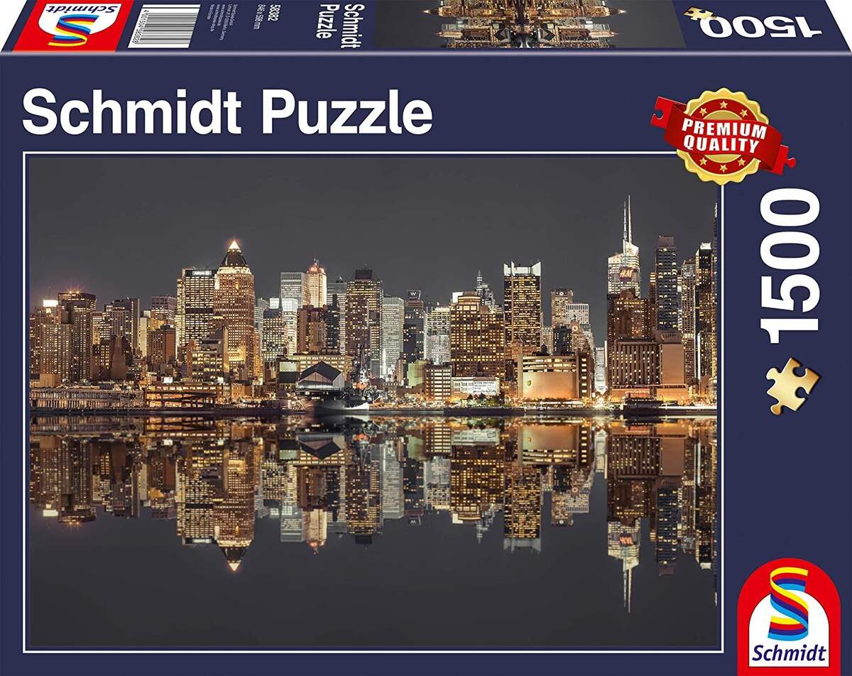 Schmidt Spiele Puzzle - New York Skyline bei Nacht, 1500 Teile