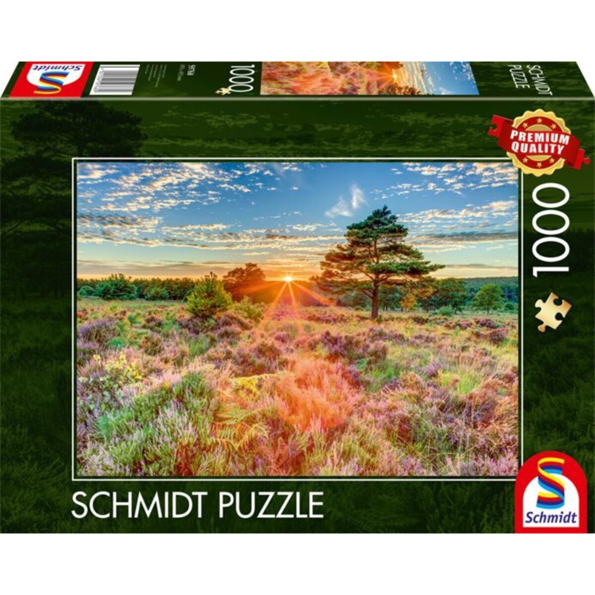 Schmidt Spiele Puzzle - Heide im Sonnenuntergang, 1000 Teile