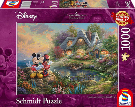 Schmidt Spiele Puzzle - Kinkade Disney Sweethearts Mickey & Minnie, 1000 Teile