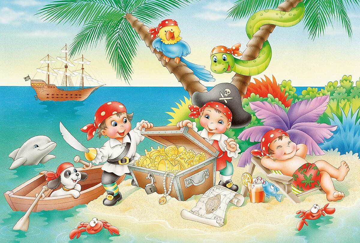 Schmidt Spiele KinderPuzzle - Piratenbande, 3 x 48 Teile