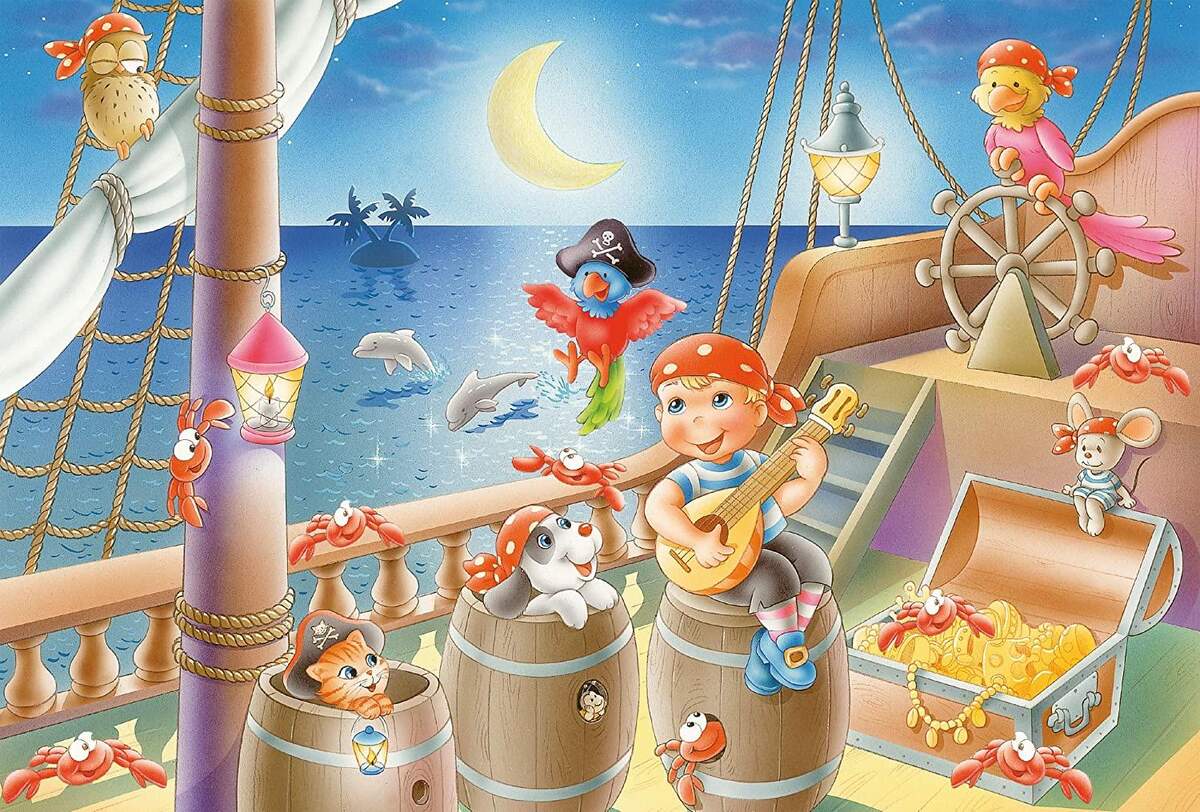 Schmidt Spiele KinderPuzzle - Piratenbande, 3 x 48 Teile