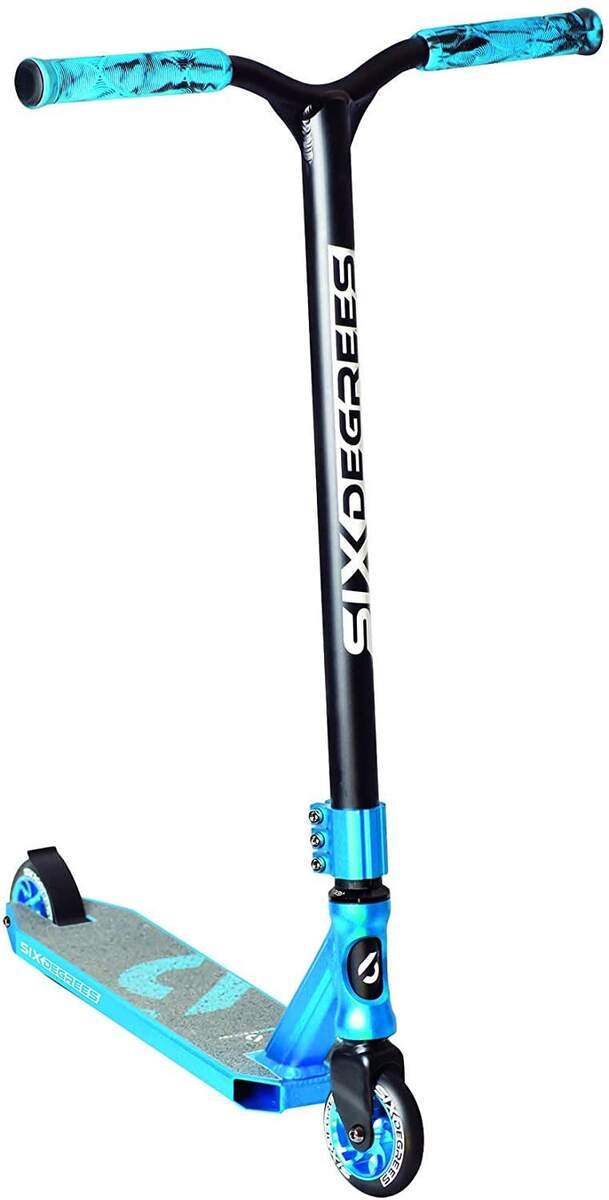 Six Degrees Aluminium Stuntscooter Freestyle Kickroller blau