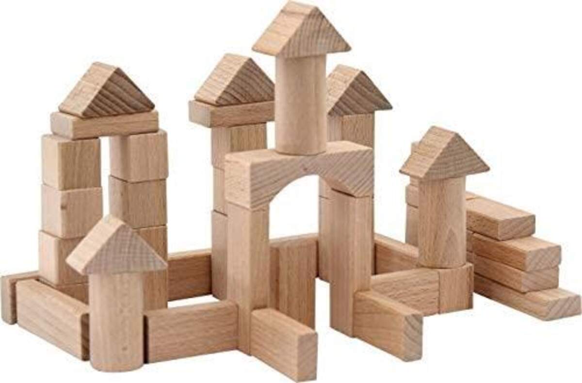 SpielMaus Naturbausteine aus Holz, 100 Stück