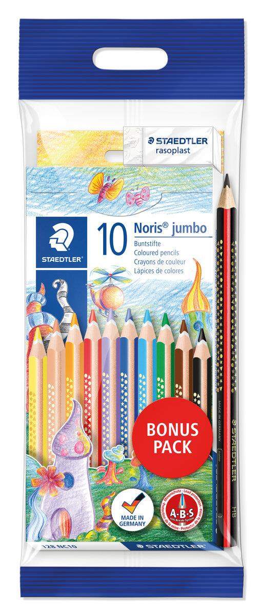 STAEDTLER® Jumbo Farbstiftset Noris Club mit Schreiblernstift