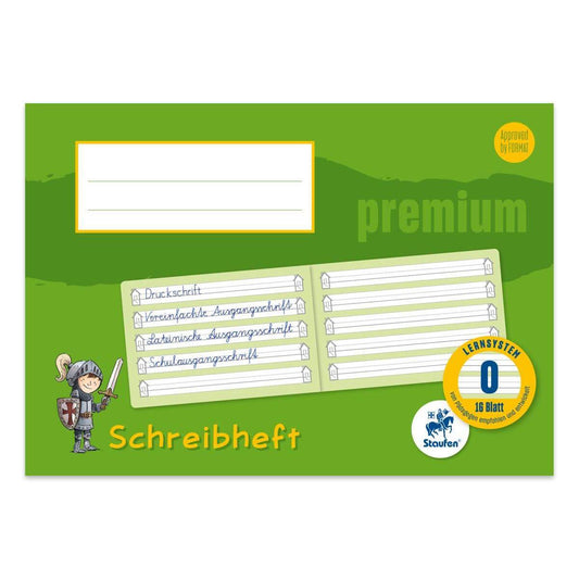 Staufen Premium Schreiblernheft Lin0 A5 quer 16 Blatt 90g/qm