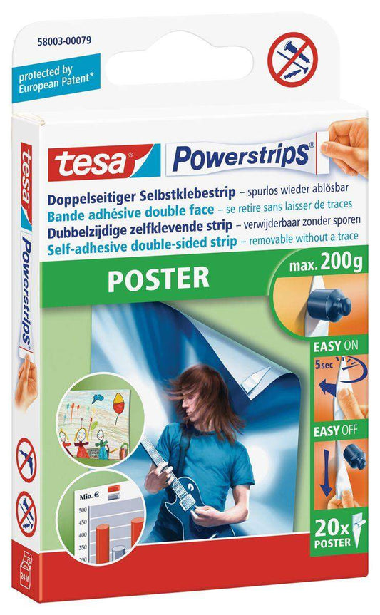 tesa Powerstrips Poster, 20 Strips