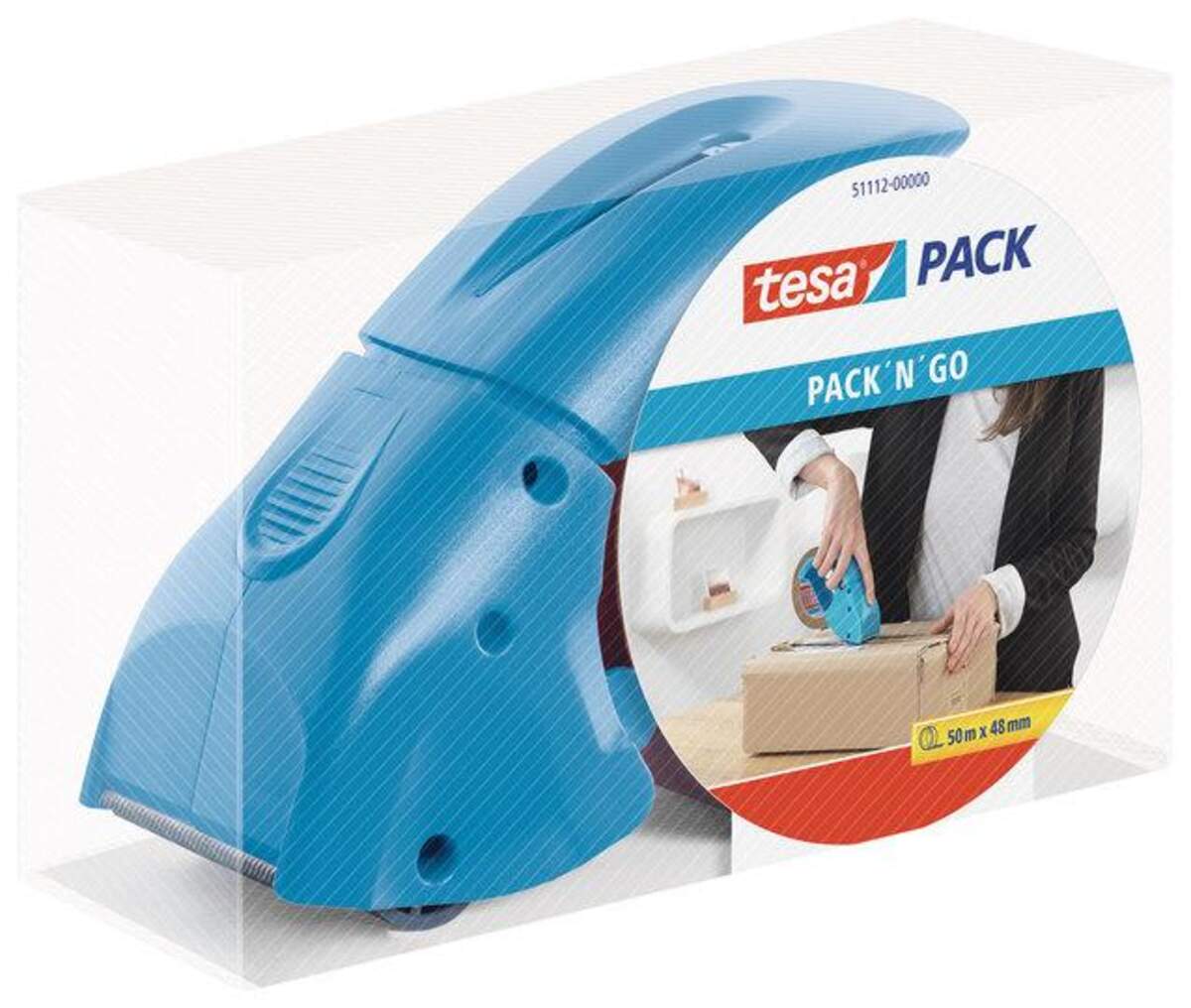 tesapack Abroller Pack' n' Go, blau