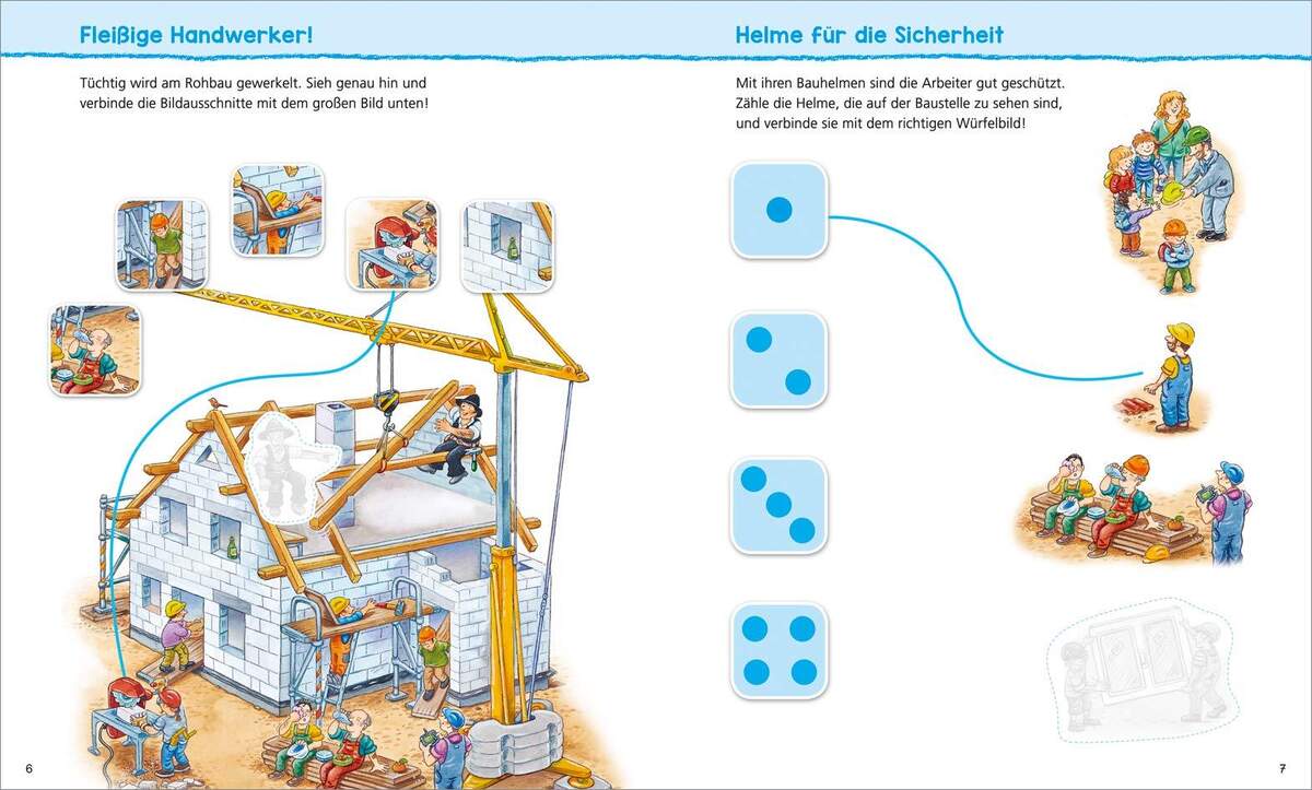 Tessloff WAS IST WAS Kindergarten Malen Rätseln Stickern. Auf der Baustelle