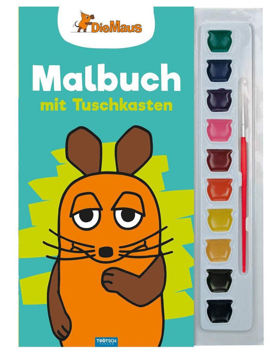 Trötsch Die Maus Malbuch mit Tuschkasten und Pinsel